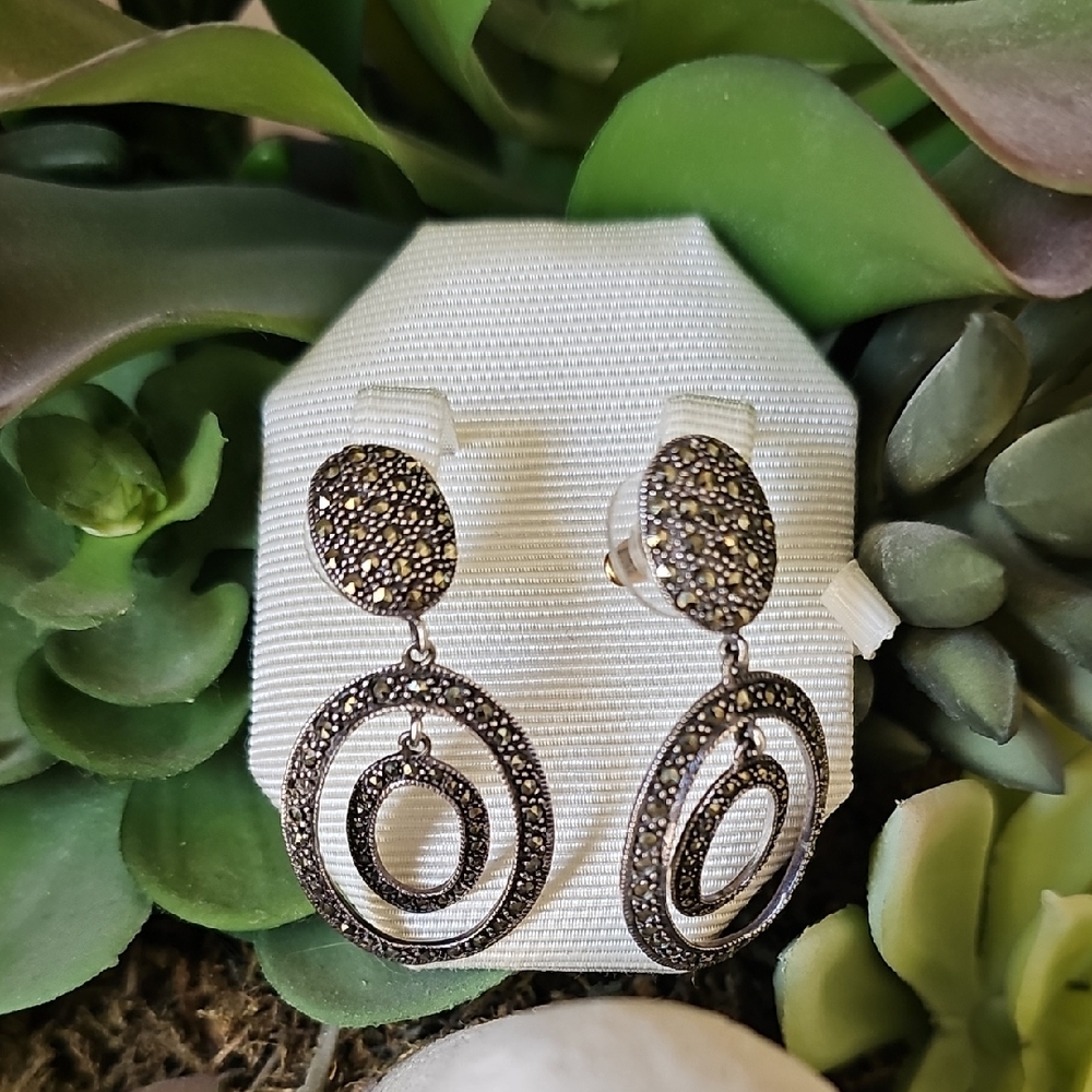 Sterling Silver and Marcasite Earrings